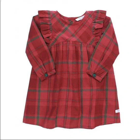 ruffle butts christmas dress Ruffle Butts Noel Plaid Button dress